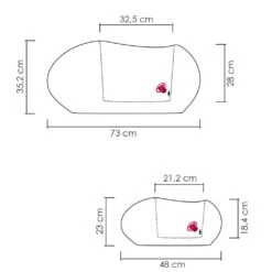 Pflanzstein Flow, Stony Black, Kunststoff -Die grüne Ecke 3210103633 3210103634 3210103635 3210103636 Pflanzstein Flow stony black grey bemassung 55925