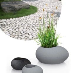 Pflanzstein Flow, Stony Black, Kunststoff -Die grüne Ecke 3210103633 3210103634 3210103635 3210103636 Pflanzstein Flow stony black grey 55927
