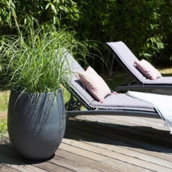Pflanzgefäß Graphit Egg, Anthrazit, Wasserdicht, Robust -Die grüne Ecke 3210103698 Pflanzgefaess Graphit Egg anthrazit D50xH60cm 53Ltr 5 62073
