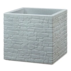 Pflanzgefäß 'Muretto', Grau, L 29 X B 29 X H 27 Cm -Die grüne Ecke 3210103977 Pflanzgefaess Muretto stein grau 97799