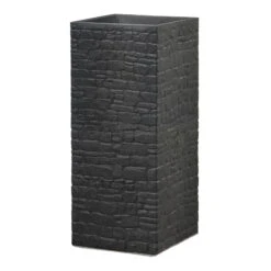 Pflanzgefäß 'Muretto High', Schwarz, L 26 X B 26 X H 60 Cm -Die grüne Ecke 3210103984 Pflanzgefaess Muretto High stein schwarz 97790