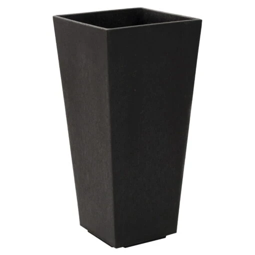 Pflanzgefäß 'Sonata', Schiefer, Kunststoff, Ca. 26 X 26 X 50 Cm -Die grüne Ecke 3210104080 Pflanzgefaess Sonata schiefer 100294