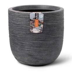 Pflanzgefäß 'Rib', Grau, Ø 35 X H 34 Cm