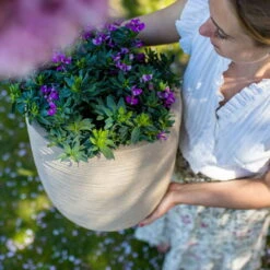 Pflanzgefäß 'Rib', Beige, Ø 35 X H 34 Cm -Die grüne Ecke 3210104126 3210104127 pflanzgefaess rib beige 1 116923