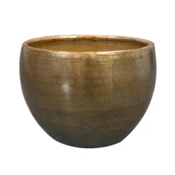 Pflanzgefäß 'Rowen', Gold, Ø 19 X H 13 Cm -Die grüne Ecke 3210801608 Pflanzgefaess Rowen gold D 19 x H 13 cm 114970