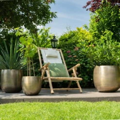 Pflanzgefäß 'Rowen', Gold, Ø 42 X H 41 Cm -Die grüne Ecke 3210801621 3210801622 3210801623 Pflanzgefaess Rowen gold 3 114984 2