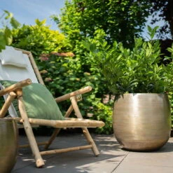 Pflanzgefäß 'Rowen', Gold, Ø 38 X H 30 Cm 10 Pflanzgefäß 'Rowen', Gold, Ø 38 X H 30 Cm -Die grüne Ecke 3210801621 3210801623 Pflanzgefaess Rowen gold 1 114985