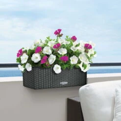 LECHUZA Balconera Cottage, Granit, 50 X 19 X 19 Cm -Die grüne Ecke 3230100593 Balconera Cottage50 50x19x19cm granit Pflanzvol 8Ltr 3 17869