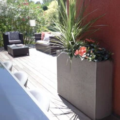 Pflanzkasten Graphit Crunch High, Anthrazit, Wasserdicht, Doppelwandig -Die grüne Ecke 3230101031 Pflanzkasten Graphit Crunch High anthrazit L99 5xB29 5xH78 5cm 63l 2 59182