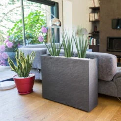 Pflanzkasten 'Volcania Crunch High', Anthrazit, Kunststoff -Die grüne Ecke 3230101089 Pflanzkasten Volcania Crunch High anthrazit L99xB29xH78cm 63l2 75442