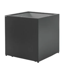 Gartensilber Pflanztrog Kubus Mit Rollen, Anthrazit