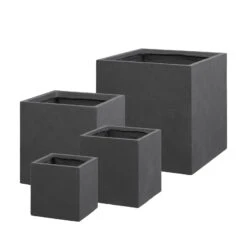 Pflanztrog 'Basic Ciber', Grafit, L 25 X B 25 X H 25 Cm