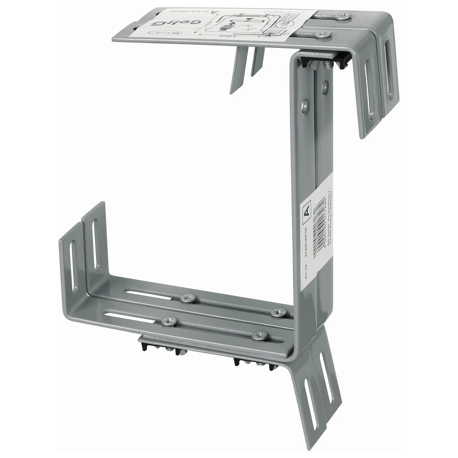 Blumenkastenhalter Aus Bandeisen, Grau 3 Blumenkastenhalter Aus Bandeisen, Grau