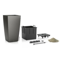 LECHUZA Cubico Premium, All-in-One-Set, Anthrazit-metallic, 22x22, H:41 Cm -Die grüne Ecke 3325100090 Cubico Premium22 anthrazit All in One Set 22x22x41cm RGB 3 7753