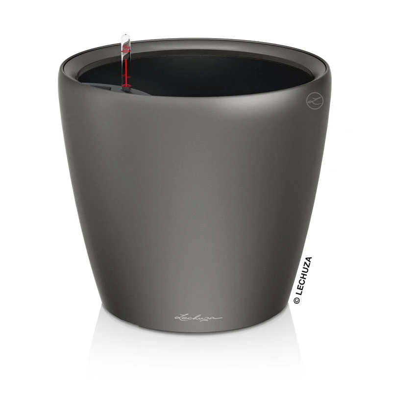 LECHUZA Classico Premium LS, All-in-One-Set, Anthrazit-metallic, Ø 21 Cm, H:20 Cm 4 LECHUZA Classico Premium LS, All-in-One-Set, Anthrazit-metallic, Ø 21 Cm, H:20 Cm – Bild 2