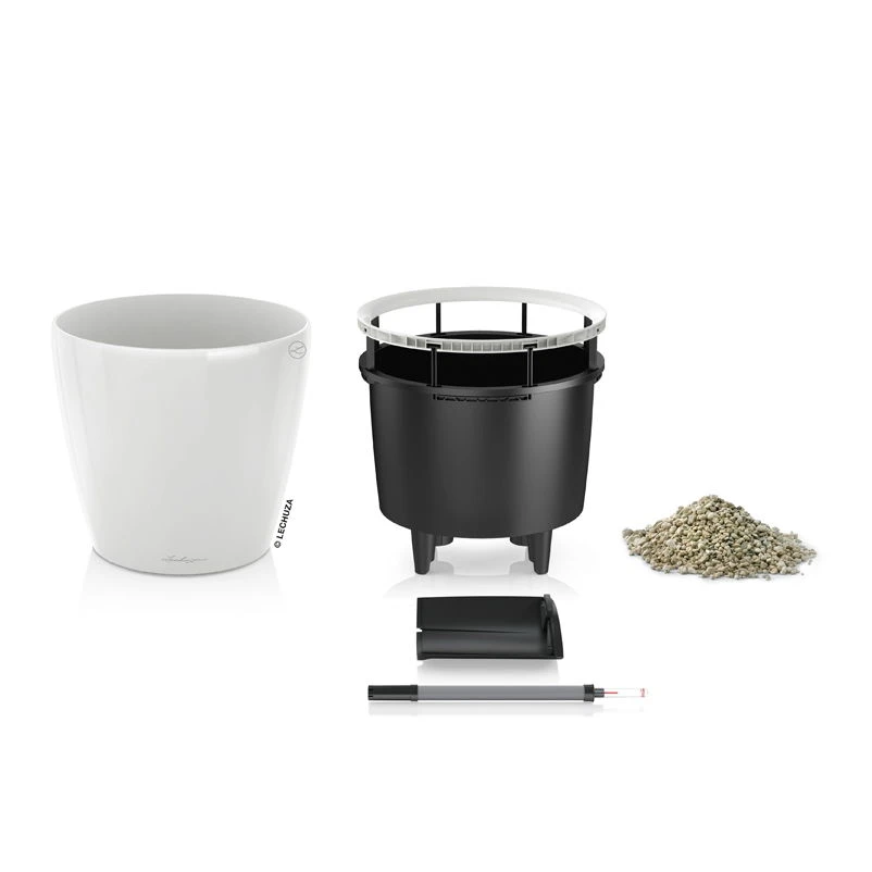 LECHUZA Classico Premium 43 LS, Weiß Hochglanz, All-in-One-Set, Ø 43 Cm, H:40 Cm 5 LECHUZA Classico Premium 43 LS, Weiß Hochglanz, All-in-One-Set, Ø 43 Cm, H:40 Cm – Bild 3