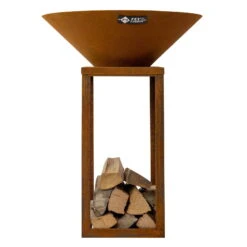 Edelstahl-Feuerstelle 'Fyro 80', Rost, 100 X 100 X 80 Cm -Die grüne Ecke 3920100738 Feuerstelle Fyro80 Rost Optik 1 109394