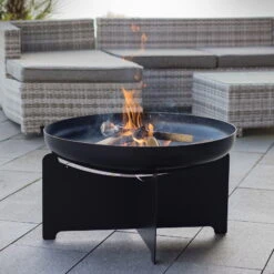 Edelstahl- Feuerstelle 'X 70', Schwarz, 40 X 75 Cm -Die grüne Ecke 3920100744 Feuerschale X70 schwarz 2 109406