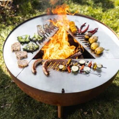 Edelstahl-Feuerstelle 'TRIA', Rost, 100 X 55 X 100 Cm -Die grüne Ecke 3920100752 Feuerstelle TRIA rost ca100x55x100cm 1 125231