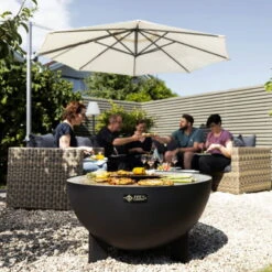 Edelstahl-Feuerstelle 'TRIA', Schwarz, 100 X 55 X 100 Cm