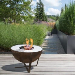 Feuerschale 'Dakota', Rostfarben, Ca. 60 X Ø 80 Cm -Die grüne Ecke 3920100762 Feuerstelle Dakota ca 80cm rund 1 1 118576