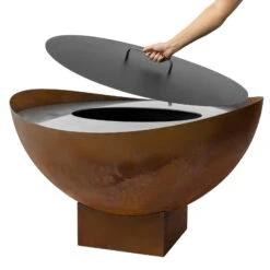 Feuerstelle 'Wave', Rost, Edelstahl, Ca. 100 X 55 X 100 Cm -Die grüne Ecke 3920100768 Feuerstelle WAVE rost ca100x55x100cm 2 1 119660