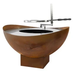 Feuerstelle 'Wave', Rost, Edelstahl, Ca. 100 X 55 X 100 Cm -Die grüne Ecke 3920100768 Feuerstelle WAVE rost ca100x55x100cm 3 119659